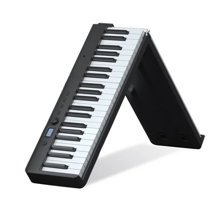 Clavier de piano électronique portable pliable Wersi 88 touches pour débutants, prise CN, USB blanc et noir.