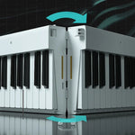 Clavier de piano électronique portable pliable Wersi 88 touches pour débutants, prise CN, USB blanc et noir.