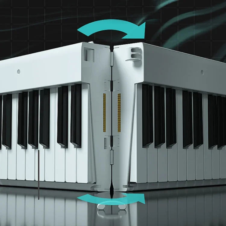 Clavier de piano électronique portable pliable Wersi 88 touches pour débutants, prise CN, USB blanc et noir.