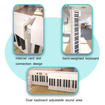Clavier de piano électronique portable pliable Wersi 88 touches pour débutants, prise CN, USB blanc et noir.