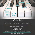 Clavier de piano électronique portable pliable Wersi 88 touches pour débutants, prise CN, USB blanc et noir.