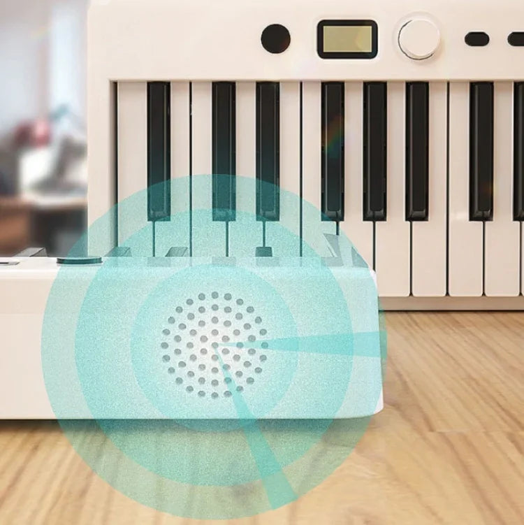 Clavier de piano électronique portable pliable Wersi 88 touches pour débutants, prise CN, USB blanc et noir.