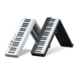 Clavier de piano électronique portable pliable Wersi 88 touches pour débutants, prise CN, USB blanc et noir.