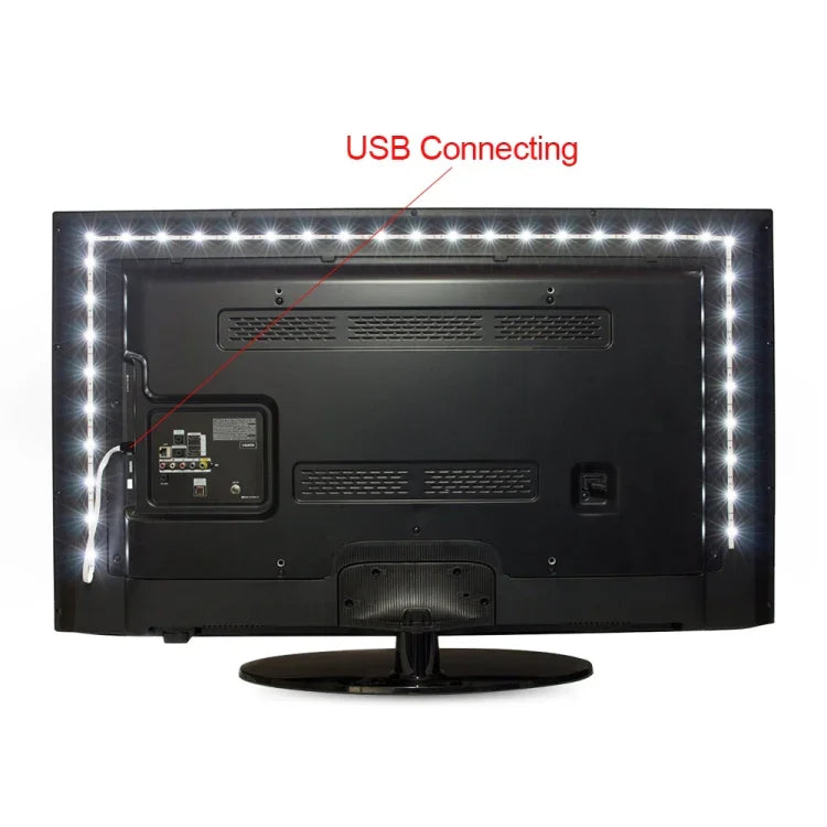 Bande LED époxy SMD 2835 alimentée par USB lampe décorative de bureau de Noël pour éclairage de fond TV, 1m, 5m
