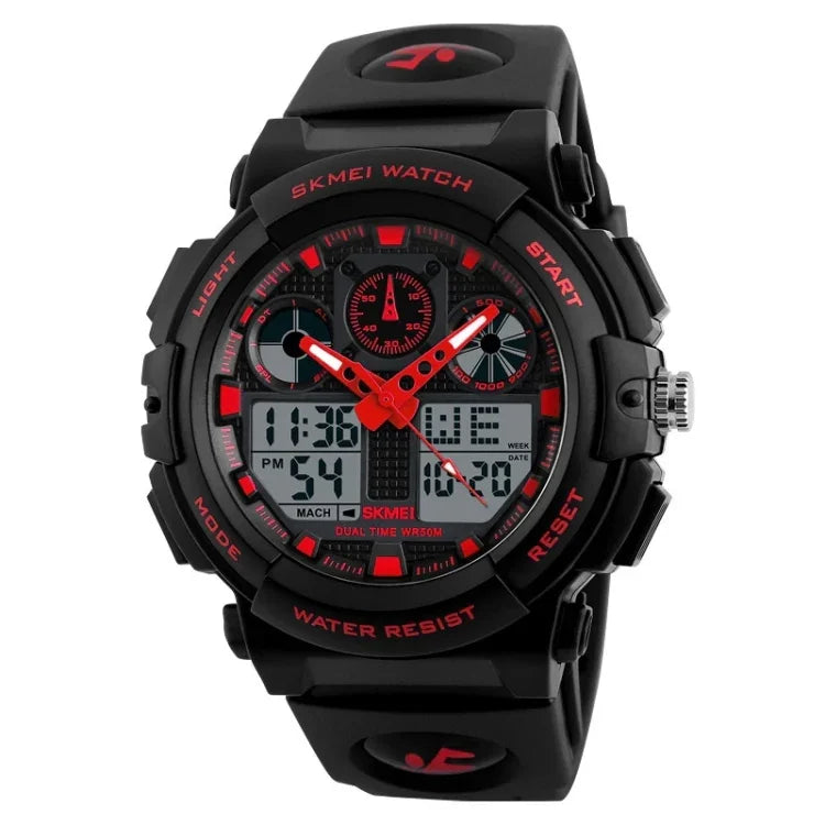 Montre numérique étanche double affichage SKMEI 1270 Homme Montre sport extérieure, Rouge, Vert, Bleu, Gris, Doré