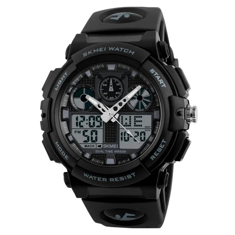 Montre numérique étanche double affichage SKMEI 1270 Homme Montre sport extérieure, Rouge, Vert, Bleu, Gris, Doré