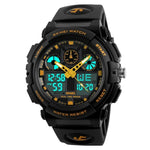 Montre numérique étanche double affichage SKMEI 1270 Homme Montre sport extérieure, Rouge, Vert, Bleu, Gris, Doré