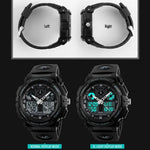 Montre numérique étanche double affichage SKMEI 1270 Homme Montre sport extérieure, Rouge, Vert, Bleu, Gris, Doré