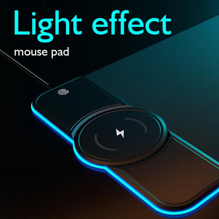 Tapis de souris RVB01 10W à chargement sans fil Tapis de souris lumineux RVB, Taille : 800 x 300 x 4 mm