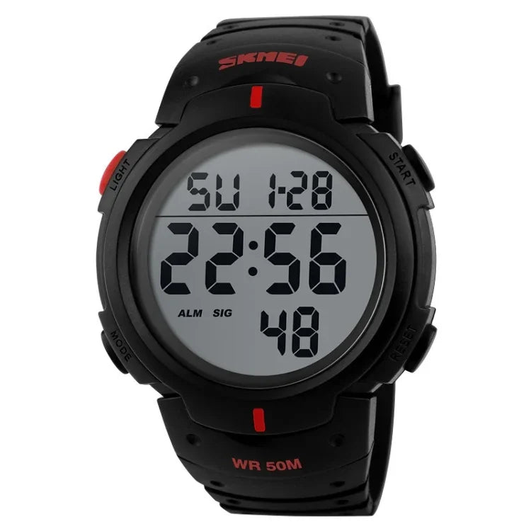 Montre numérique étanche sport extérieur SKMEI 1068 Homme Montre mode étudiante, Rouge, Vert, Bleu, Noir, Titane, Doré, Vert armée