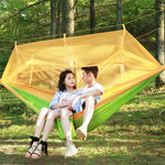 Hamac Parachute Moustiquaire Extérieur 1-2 Personnes Lit Suspendu de Camping Balançoire Portable Double Chaise, 260 x 140cm, 260x140cm Bleu Gris, 260x140cm Rose, 260x140cm Rose Bleu, 260x140cm Vert, 260x140cm Vert Jaune, 260x140cm Bleu Foncé