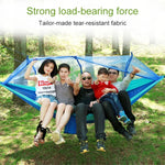 Hamac Parachute Moustiquaire Extérieur 1-2 Personnes Lit Suspendu de Camping Balançoire Portable Double Chaise, 260 x 140cm, 260x140cm Bleu Gris, 260x140cm Rose, 260x140cm Rose Bleu, 260x140cm Vert, 260x140cm Vert Jaune, 260x140cm Bleu Foncé
