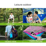 Hamac Parachute Moustiquaire Extérieur 1-2 Personnes Lit Suspendu de Camping Balançoire Portable Double Chaise, 260 x 140cm, 260x140cm Bleu Gris, 260x140cm Rose, 260x140cm Rose Bleu, 260x140cm Vert, 260x140cm Vert Jaune, 260x140cm Bleu Foncé