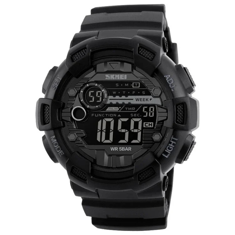 Montre de sport pour homme SKMEI 1243, étanche pour extérieur, montre numérique, rouge, noir, doré