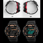 Montre de sport pour homme SKMEI 1243, étanche pour extérieur, montre numérique, rouge, noir, doré