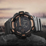 Montre de sport pour homme SKMEI 1243, étanche pour extérieur, montre numérique, rouge, noir, doré