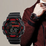 Montre de sport pour homme SKMEI 1243, étanche pour extérieur, montre numérique, rouge, noir, doré