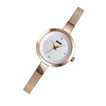 Montre décontractée business pour femme SKMEI 1390, bracelet en acier, montre quartz légère, rose doré, doré, argenté