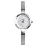 Montre décontractée business pour femme SKMEI 1390, bracelet en acier, montre quartz légère, rose doré, doré, argenté