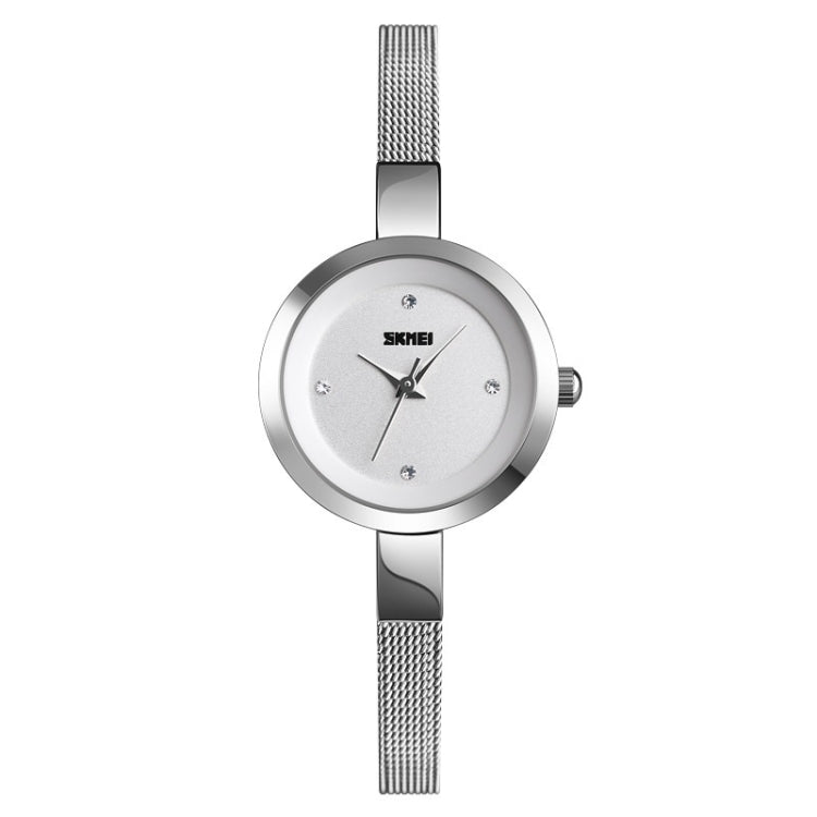 Montre décontractée business pour femme SKMEI 1390, bracelet en acier, montre quartz légère, rose doré, doré, argenté