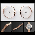 Montre décontractée business pour femme SKMEI 1390, bracelet en acier, montre quartz légère, rose doré, doré, argenté