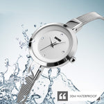 Montre décontractée business pour femme SKMEI 1390, bracelet en acier, montre quartz légère, rose doré, doré, argenté