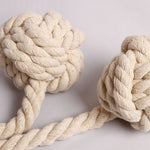 CK12 Lot de 4 boucles de rideau sans installation, en coton, avec boule suspendue, Orange, Rose, Vert, Colle, Jaune, Violet, Gris, Beige, Marine, Café foncé, Café clair