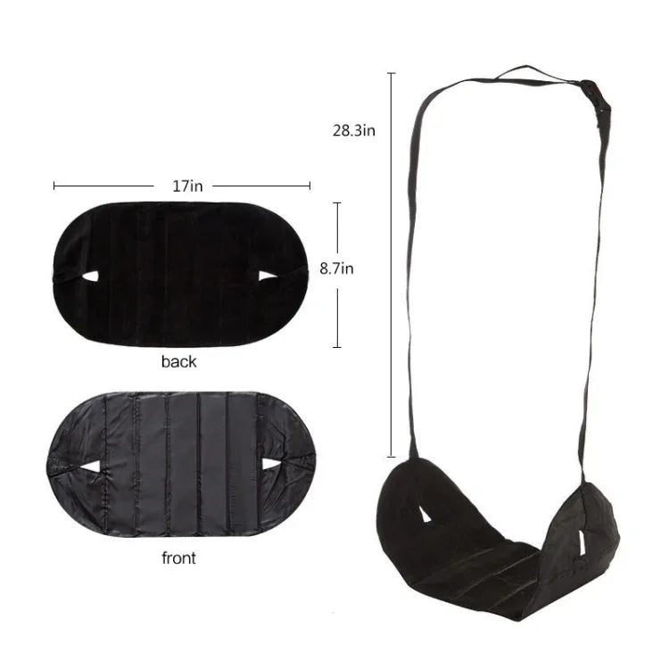 Mini hamac repose-pieds portable pour chaise de bureau ou maison, noir