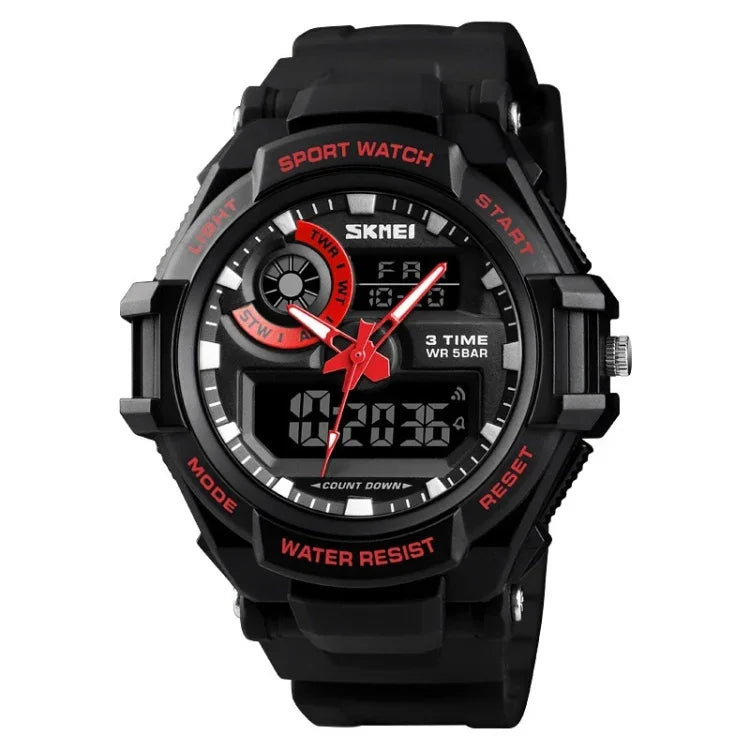 Montre numérique multifonction sportive pour homme SKMEI 1357, montre étanche pour étudiant, rouge, bleu, noir