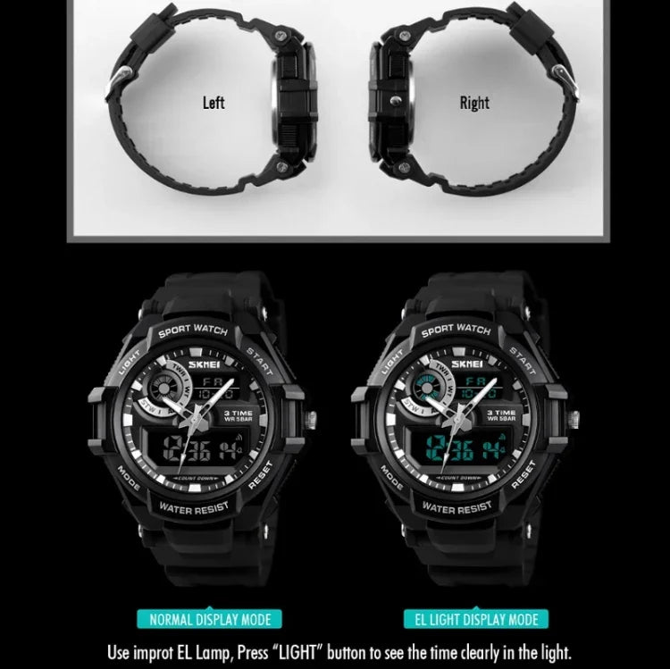 Montre numérique multifonction sportive pour homme SKMEI 1357, montre étanche pour étudiant, rouge, bleu, noir