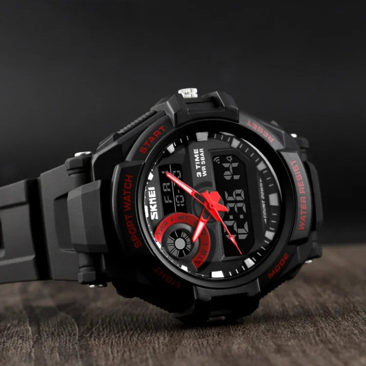 Montre numérique multifonction sportive pour homme SKMEI 1357, montre étanche pour étudiant, rouge, bleu, noir