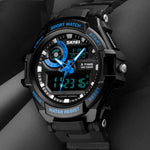 Montre numérique multifonction sportive pour homme SKMEI 1357, montre étanche pour étudiant, rouge, bleu, noir