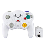 Manette sans fil HY-5201 2,4 GHz pour Nintendo GameCube (NGC), disponible en blanc, violet, noir, orange et argent.