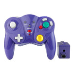 Manette sans fil HY-5201 2,4 GHz pour Nintendo GameCube (NGC), disponible en blanc, violet, noir, orange et argent.