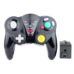 Manette sans fil HY-5201 2,4 GHz pour Nintendo GameCube (NGC), disponible en blanc, violet, noir, orange et argent.
