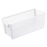 Panier de rangement rectangulaire en plastique pour snacks et articles divers, petit (blanc), petit (vert clair), grand (blanc), grand (vert clair)