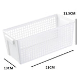 Panier de rangement rectangulaire en plastique pour snacks et articles divers, petit (blanc), petit (vert clair), grand (blanc), grand (vert clair)