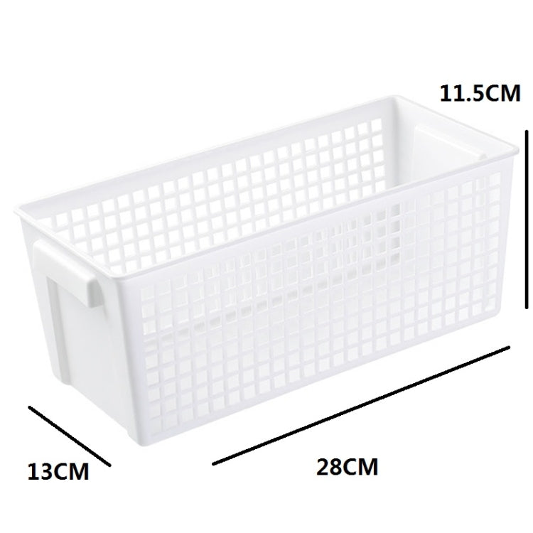 Panier de rangement rectangulaire en plastique pour snacks et articles divers, petit (blanc), petit (vert clair), grand (blanc), grand (vert clair)