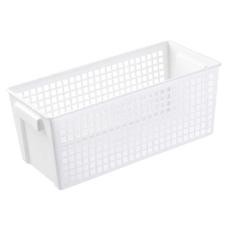 Panier de rangement rectangulaire en plastique pour snacks et articles divers, petit (blanc), petit (vert clair), grand (blanc), grand (vert clair)