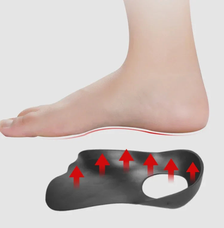 Semelles orthopédiques pour pieds plats avec soutien de la voûte plantaire, orthèses pour pieds valgus adultes et enfants, L (Blanc)