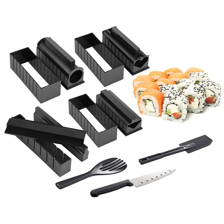 Moule à Sushi 11 en 1 avec Couteau à Sushi Moule à Boule de Riz Kit Créatif DIY pour Rouleaux de Sushi, Kit de Fabrication de Rouleaux de Sushi