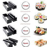 Moule à Sushi 11 en 1 avec Couteau à Sushi Moule à Boule de Riz Kit Créatif DIY pour Rouleaux de Sushi, Kit de Fabrication de Rouleaux de Sushi