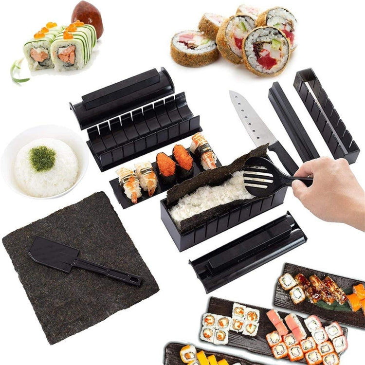 Moule à Sushi 11 en 1 avec Couteau à Sushi Moule à Boule de Riz Kit Créatif DIY pour Rouleaux de Sushi, Kit de Fabrication de Rouleaux de Sushi