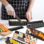 Moule à Sushi 11 en 1 avec Couteau à Sushi Moule à Boule de Riz Kit Créatif DIY pour Rouleaux de Sushi, Kit de Fabrication de Rouleaux de Sushi