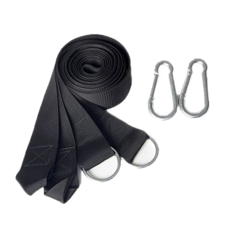 Sangle de hamac indispensable pour le camping et la randonnée en extérieur, boucle métallique, corde de fixation, livraison de couleur aléatoire, corde de hamac PJ077
