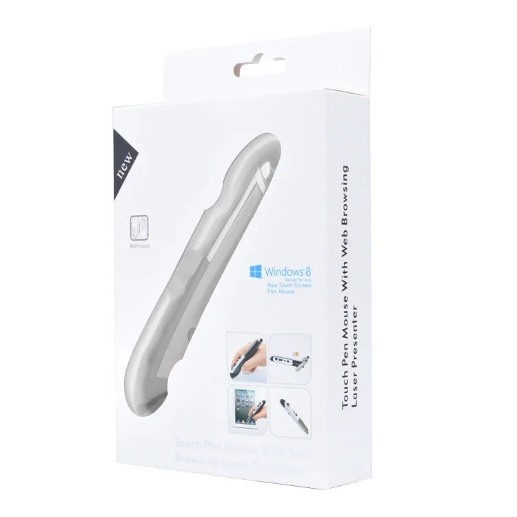 PR-08 1600DPI 6 Keys 2.4G Wireless Electronic Whiteboard Pen Multi-Function Pen Mouse PPT Flip Pen, White, Red, Blue, Black, Silver Gray