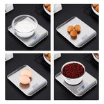 Balance électronique de cuisine portable en acier inoxydable pour aliments, 5kg/1g (modèle à piles blanc), 5kg/1g (modèle à piles noir), 10kg/1g (modèle à piles blanc), 5kg/1g (rechargeable blanc), 10kg/1g (rechargeable blanc)