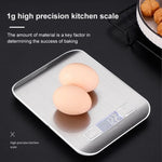 Balance électronique de cuisine portable en acier inoxydable pour aliments, 5kg/1g (modèle à piles blanc), 5kg/1g (modèle à piles noir), 10kg/1g (modèle à piles blanc), 5kg/1g (rechargeable blanc), 10kg/1g (rechargeable blanc)