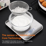 Balance électronique de cuisine portable en acier inoxydable pour aliments, 5kg/1g (modèle à piles blanc), 5kg/1g (modèle à piles noir), 10kg/1g (modèle à piles blanc), 5kg/1g (rechargeable blanc), 10kg/1g (rechargeable blanc)