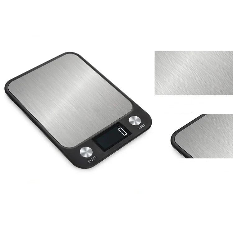 Petite Balance de Cuisine Électronique en Acier Inoxydable, 5kg/1g (Noir), 10kg/1g (Noir), 5kg/1g (Blanc), 10kg/1g (Blanc)